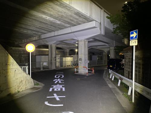 上麻生道路の陸橋下