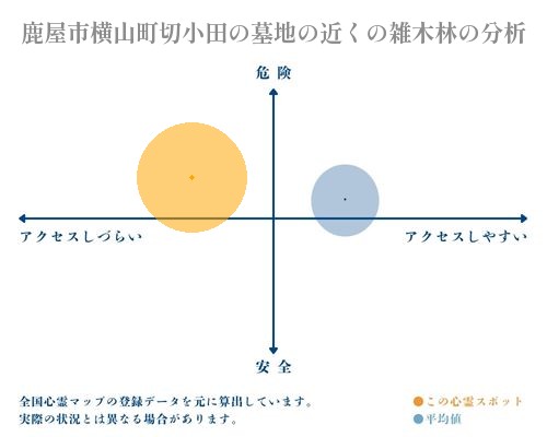 鹿屋市横山町切小田の墓地の近くの雑木林の分析画像