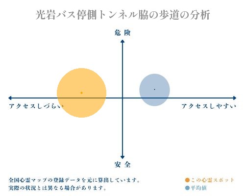 光岩バス停側トンネル脇の歩道の分析画像