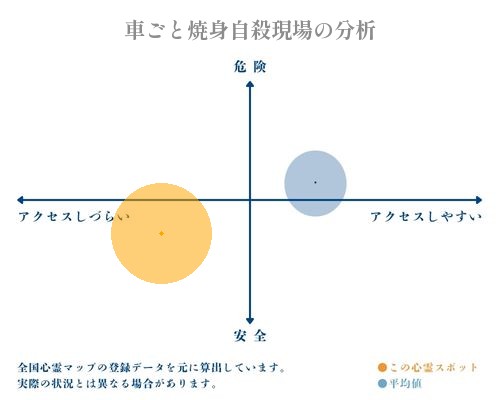 車ごと焼身自殺現場の分析画像