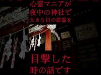 #Shorts 心霊マニアが夜中の神社で大きな目の悪霊を目撃した時の話です