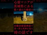 #Shorts 心霊マニアが茨城県にある霞ヶ浦の大橋前の水難者慰霊碑前で真っ黒な死神を見た時の話です
